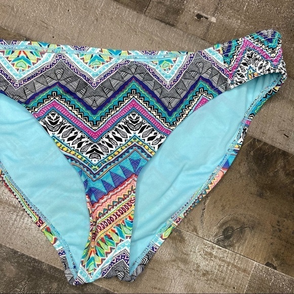 Liz Claiborne Multicolored Modern Triable Print Bikini Bottom size 16 - Picture 3 of 8